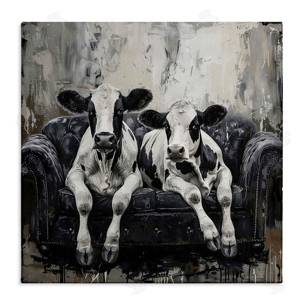 stupell industries LSR Creative Studio | Lounging Cows on Couch