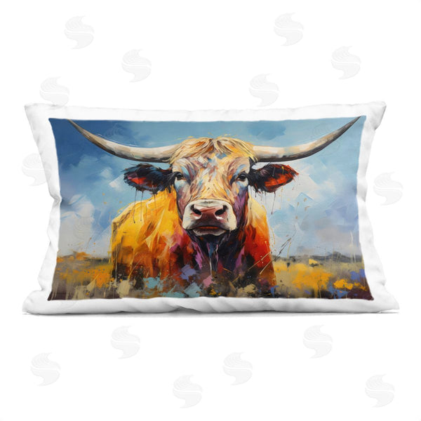stupell industries LSR Creative Studio | Moody Longhorn Portrait Printed Throw Pillow