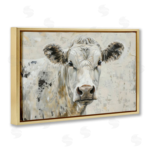 Stupell Industries LSR Creative Studio | Neutral Cow Portrait