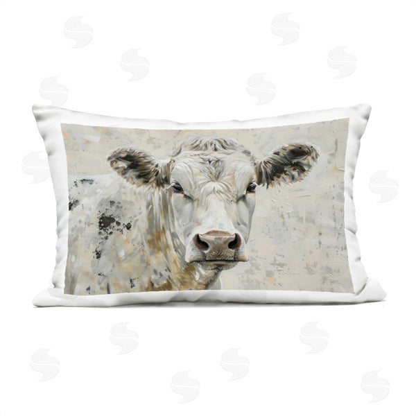 Stupell Industries LSR Creative Studio | Neutral Cow Portrait Printed Throw Pillow