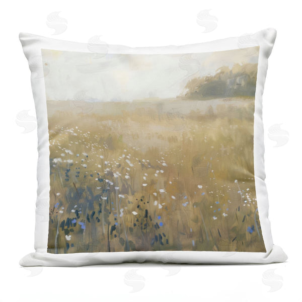 Stupell Industries LSR Creative Studio | Neutral Wildflower Field Printed Throw Pillow