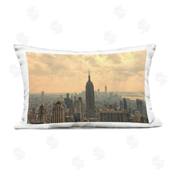 Stupell Industries LSR Creative Studio | NYC Skyline With Clouds Printed Throw Pillow