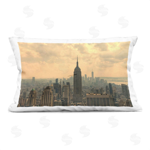 Stupell Industries LSR Creative Studio | NYC Skyline With Clouds Printed Throw Pillow