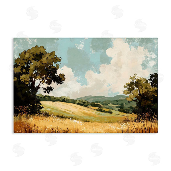 stupell industries LSR Creative Studio | Peaceful Meadow with Overhanging Clouds