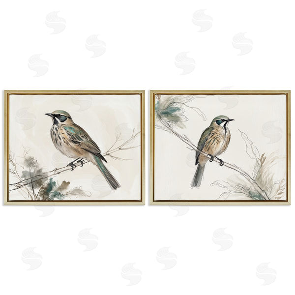 Stupell Industries LSR Creative Studio | Perched Bird Wildlife Illustrations