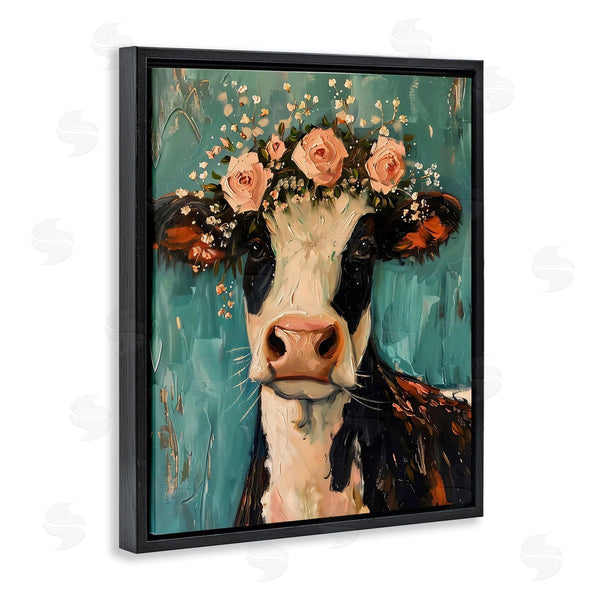 Stupell Industries LSR Creative Studio | Pretty Pink Flower Cow