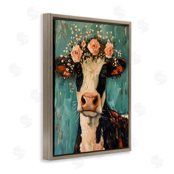 Stupell Industries LSR Creative Studio | Pretty Pink Flower Cow
