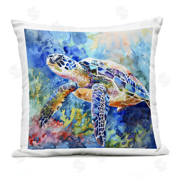Stupell Industries LSR Creative Studio | Rainbow Turtle Reef Printed Throw Pillow