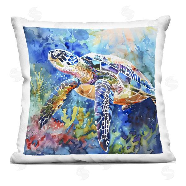 stupell industries LSR Creative Studio | Rainbow Turtle Reef Printed Throw Pillow