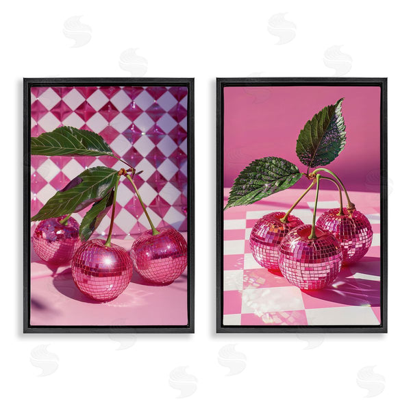 Stupell Industries LSR Creative Studio | Retro Glam Checkerboard Cherries