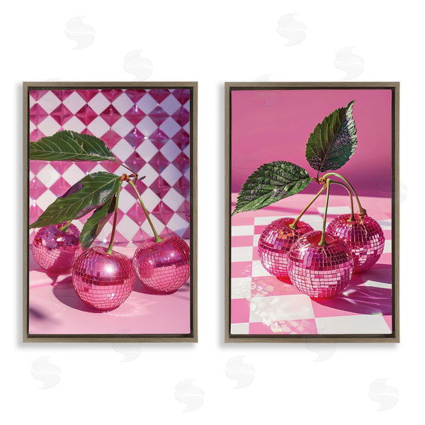 Stupell Industries LSR Creative Studio | Retro Glam Checkerboard Cherries