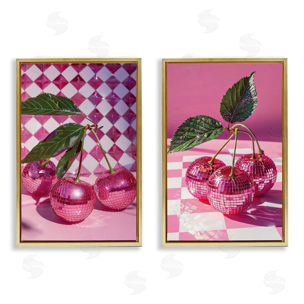Stupell Industries LSR Creative Studio | Retro Glam Checkerboard Cherries
