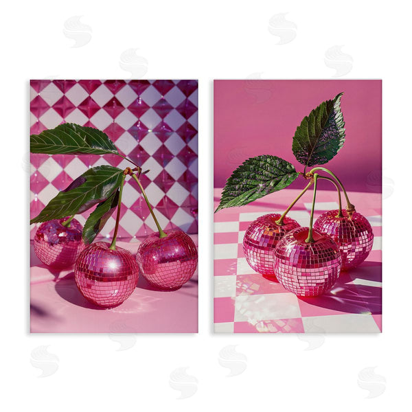 stupell industries LSR Creative Studio | Retro Glam Checkerboard Cherries