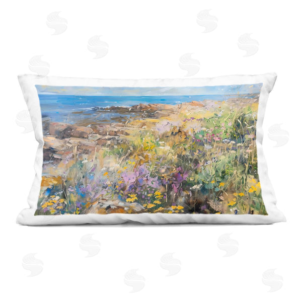 stupell industries LSR Creative Studio | Sea of Wildflowers Coast Printed Throw Pillow