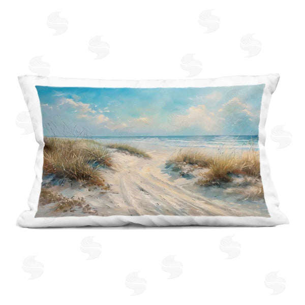 stupell industries LSR Creative Studio | Shoreline Serenity Beach Printed Throw Pillow