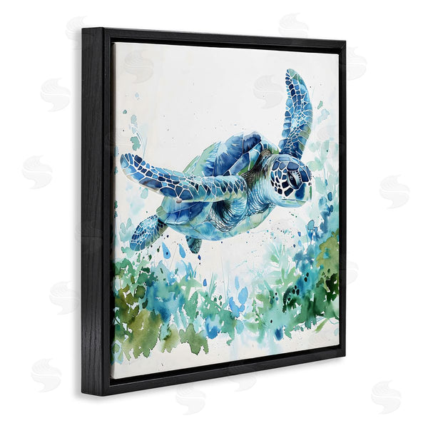 Stupell Industries LSR Creative Studio | Swimming Turtle & Botanicals
