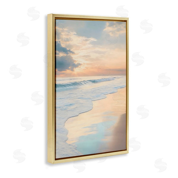 Stupell Industries LSR Creative Studio | Tranquil Beach With Sunset Reflection