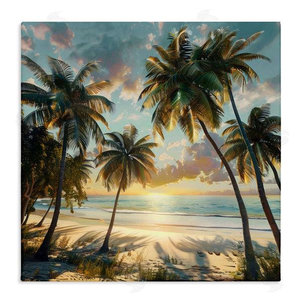 stupell industries LSR Creative Studio | Tropical Beach Sunset Through Palms