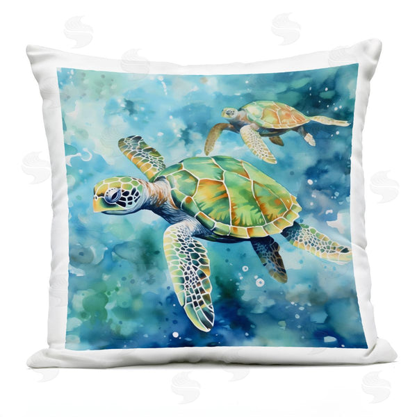 Stupell Industries LSR Creative Studio | Two Turtles Swimming Printed Throw Pillow
