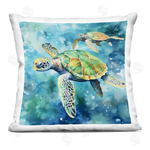 stupell industries LSR Creative Studio | Two Turtles Swimming Printed Throw Pillow