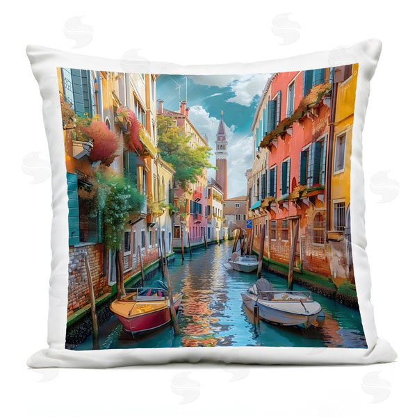 Stupell Industries LSR Creative Studio | Venetian Summer Canal Printed Throw Pillow
