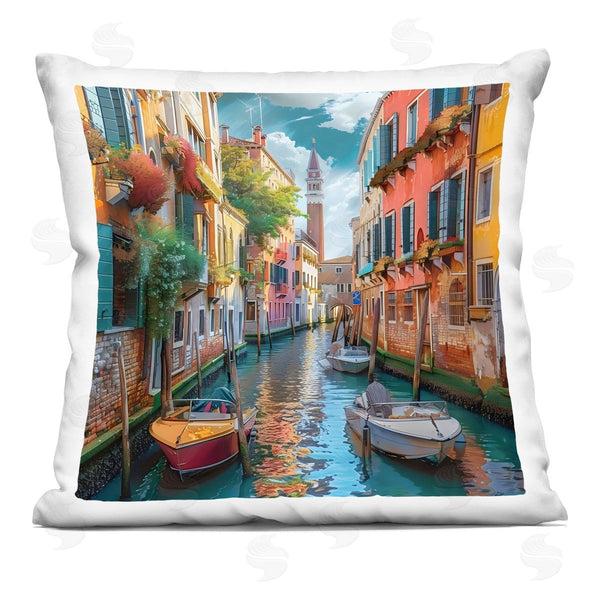 stupell industries LSR Creative Studio | Venetian Summer Canal Printed Throw Pillow