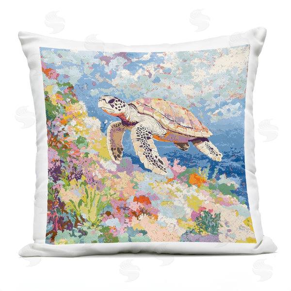 Stupell Industries LSR Creative Studio | Vivid Turtle Amidst Reef Printed Throw Pillow