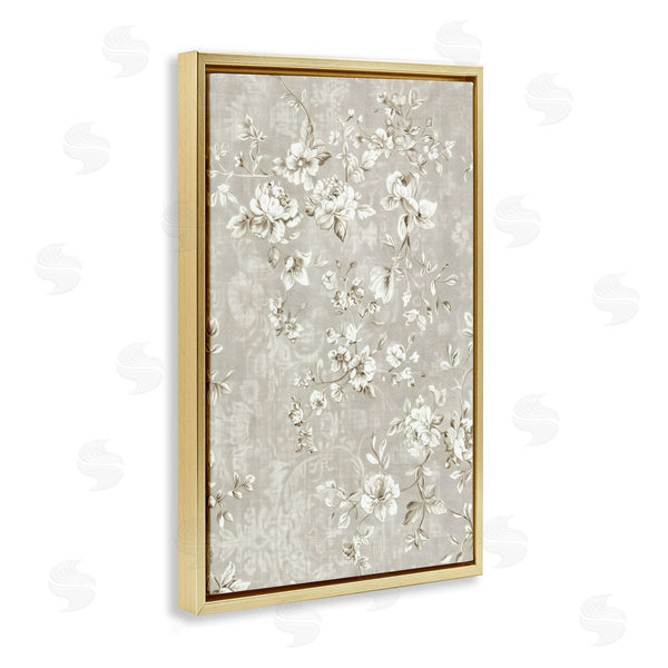 Stupell Industries LSR Creative Studio | White Flowers Over Damask