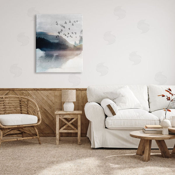 Stupell Industries LSR Design Studio | Abstract Birds Over Lake Wall Art