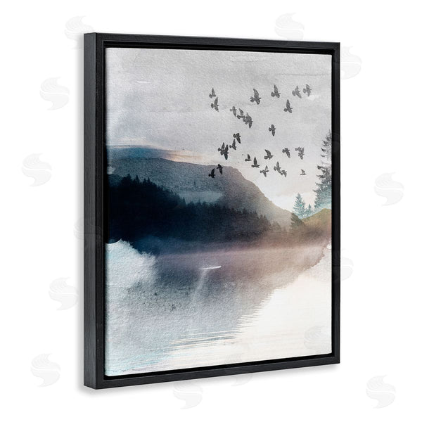 Stupell Industries LSR Design Studio | Abstract Birds Over Lake Wall Art
