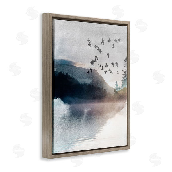 Stupell Industries LSR Design Studio | Abstract Birds Over Lake Wall Art