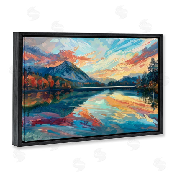Stupell Industries LSR Design Studio | Abstract Swirled Lake & Mountain