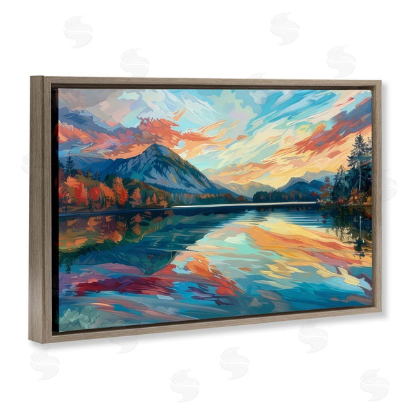 Stupell Industries LSR Design Studio | Abstract Swirled Lake & Mountain