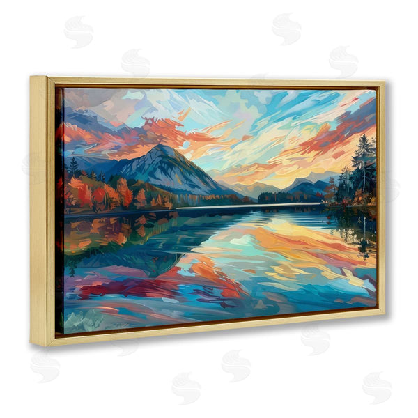 Stupell Industries LSR Design Studio | Abstract Swirled Lake & Mountain