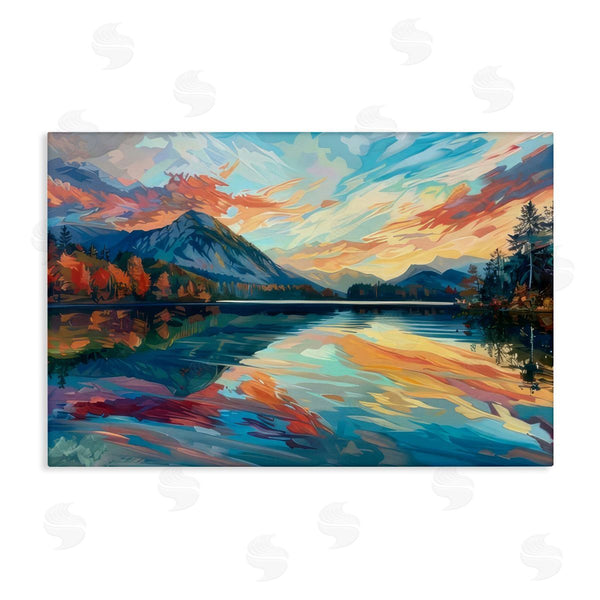 stupell industries LSR Design Studio | Abstract Swirled Lake & Mountain