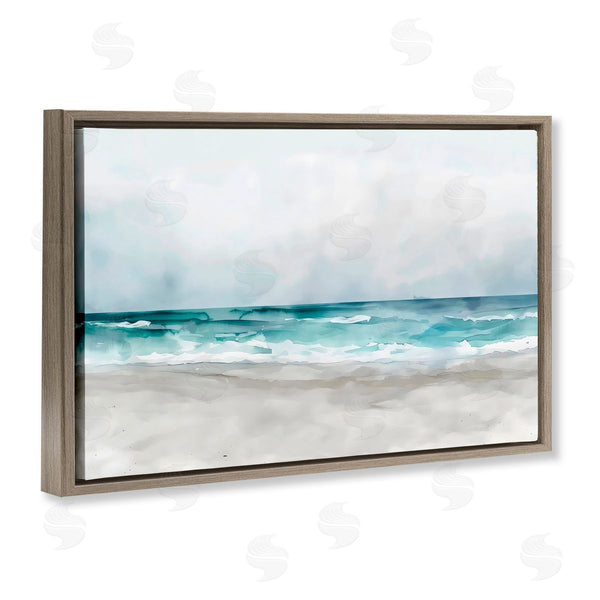 Stupell Industries LSR Design Studio | Abstract Watercolor Aqua Beach
