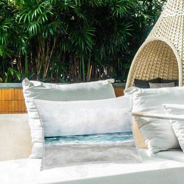 Stupell Industries LSR Design Studio | Abstract Watercolor Aqua Beach Printed Throw Pillow
