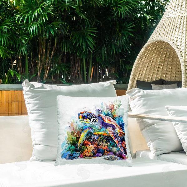 Stupell Industries LSR Design Studio | Aquatic Sea Turtle Printed Throw Pillow