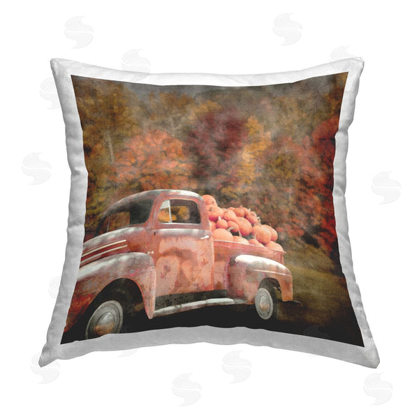 stupell industries LSR Design Studio | Autumn Pickup with Pumpkins Printed Throw Pillow