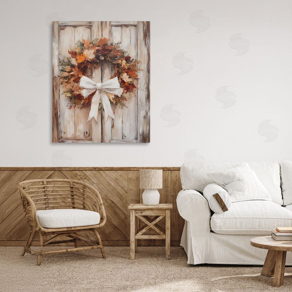 Stupell Industries LSR Design Studio | Autumnal Wreath With Ribbon Wall Art