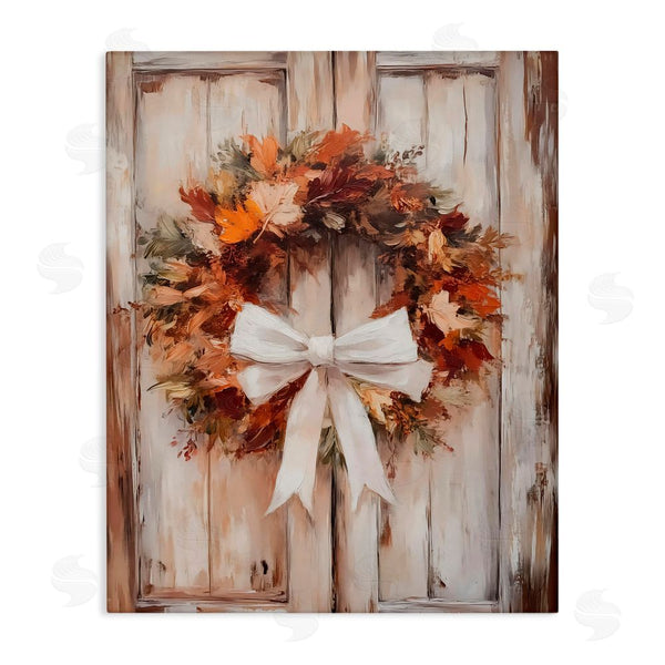stupell industries LSR Design Studio | Autumnal Wreath with Ribbon Wall Art