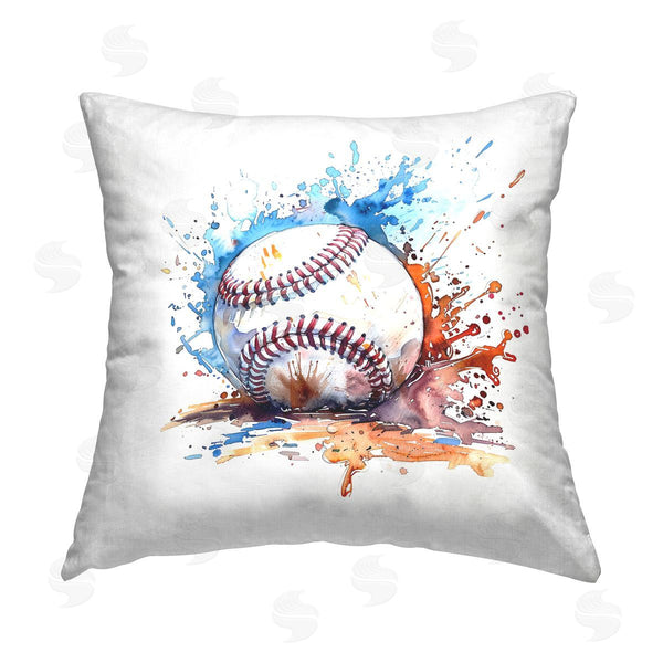 stupell industries LSR Design Studio | Baseball Chromatic Splash Printed Throw Pillow