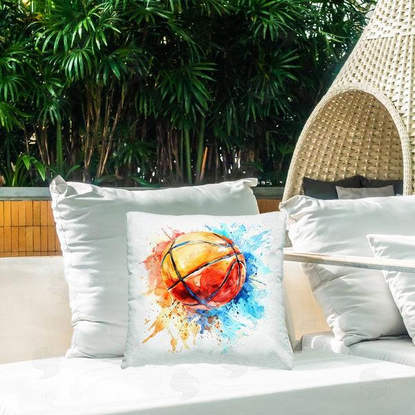 Stupell Industries LSR Design Studio | Basketball Chromatic Splash Printed Throw Pillow