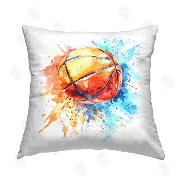 stupell industries LSR Design Studio | Basketball Chromatic Splash Printed Throw Pillow