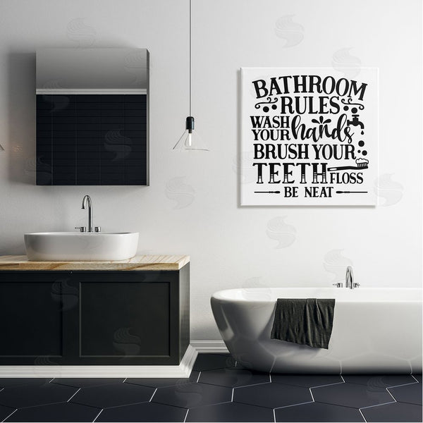 Stupell Industries LSR Design Studio | Be Neat Bathroom Rules Wall Art