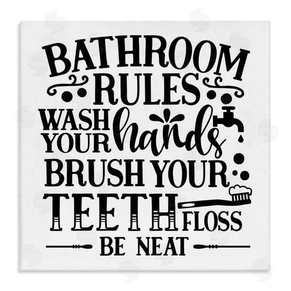 stupell industries LSR Design Studio | Be Neat Bathroom Rules Wall Art