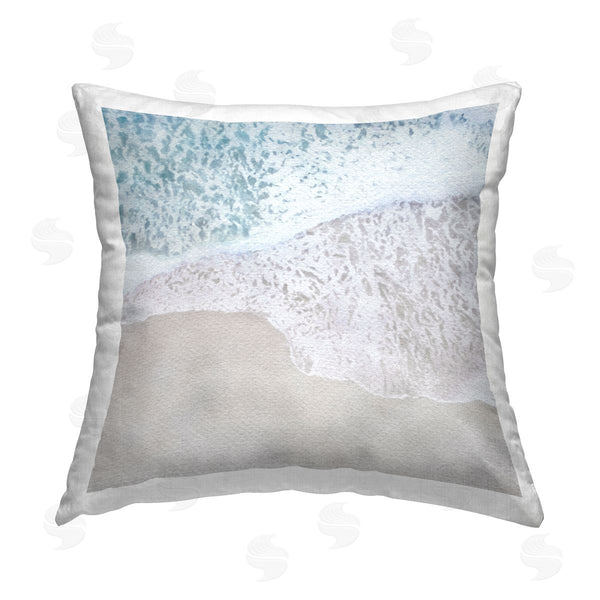 stupell industries LSR Design Studio | Beach Foam on Shore Printed Throw Pillow