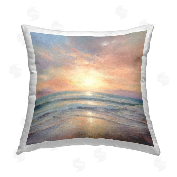 stupell industries LSR Design Studio | Beach Sunrise Landscape Printed Throw Pillow
