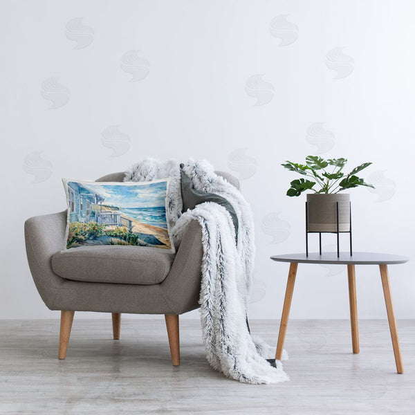 Stupell Industries LSR Design Studio | Beach Villa Overlook Printed Throw Pillow