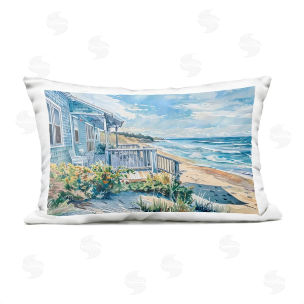 Stupell Industries LSR Design Studio | Beach Villa Overlook Printed Throw Pillow